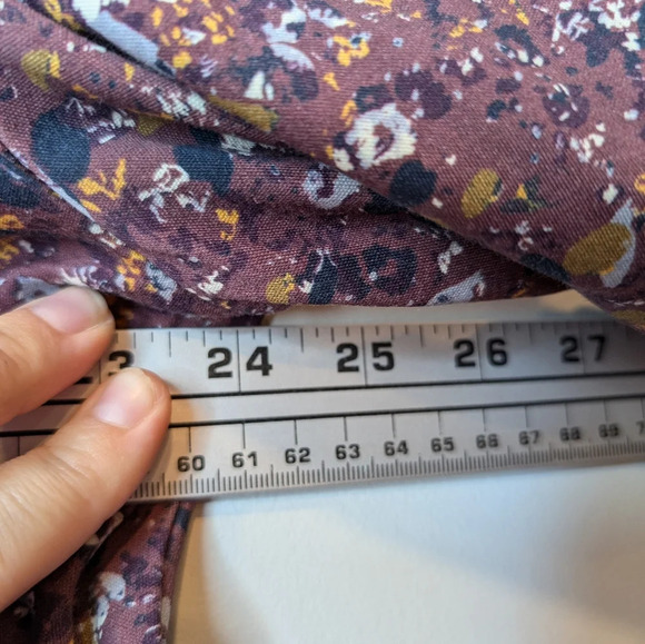 L.L.Bean Prima Supima  Cotton Purple Burgundy Printed Turtle Neck XL Reg Woman's - Picture 7 of 7